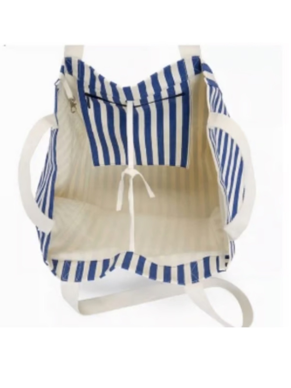 NWT - thirty one Canvas Striped Tote Bag in Navy and White - Picture 4 of 11